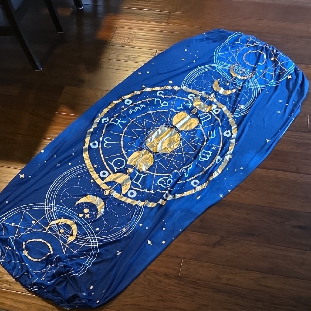 New HalloweenAstro Luxe Blue and Gold Door Cover